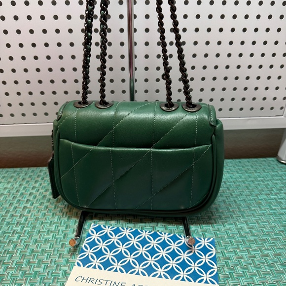 COACH Quilted Pillow Madison 18 Shoulder Bag CA086 Dark Pine/Gunmetal - Picture 5 of 13